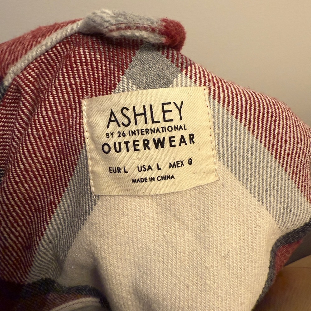 Plaid Red and White Women's flannel - Picture 3 of 3